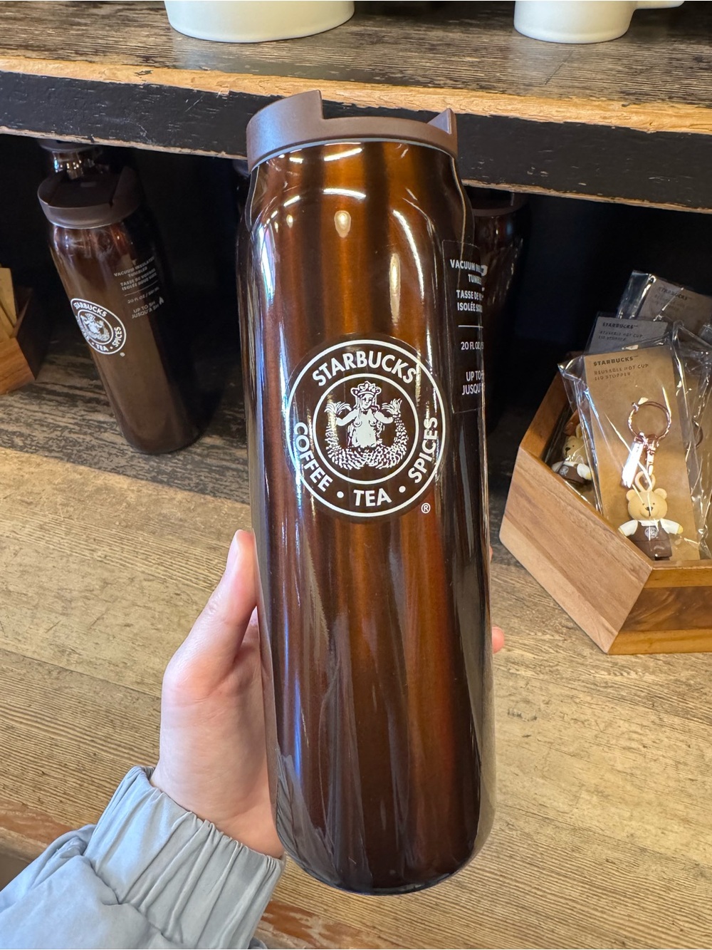 First Starbucks in Pike Place Metallic Brown Travel Tumbler with Origin Logo